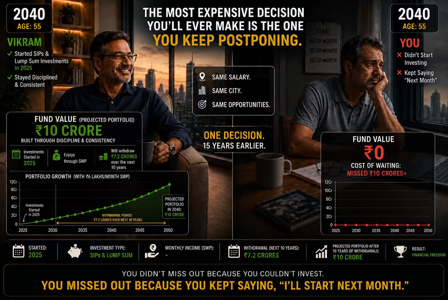 Vikram vs You: The cost of postponing your SIP decision